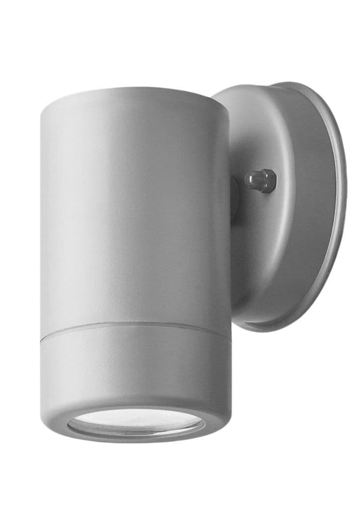 Aplique Muro Cil Plastico Exterior Gris Plata
