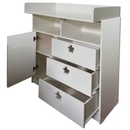 Comoda Mudador Blanco Flor