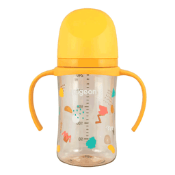 Mamadera Pigeon SofTouch Fiesta 2 con Asa 240 ml | Boca Ancha