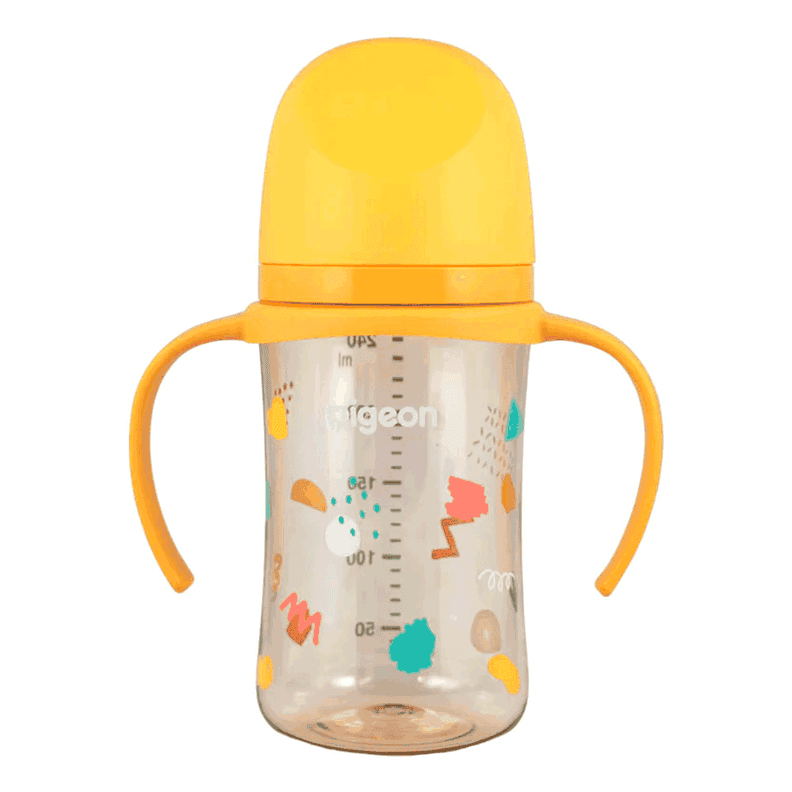 Mamadera Pigeon SofTouch Fiesta 2 con Asa 240 ml | Boca Ancha