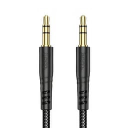 Cable Auxiliar Hoco UPA24 Smooth Jack 3 5mm a 3 5mm 1 Metro Negro