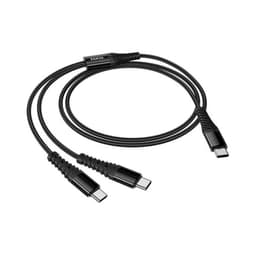 Cable USB C a 2 USB C HOCO X123 1 Metro 3A Negro