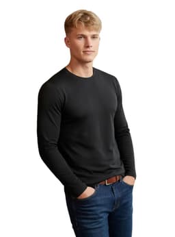 Camiseta Hombre Bambu Manga Larga Sin Forro Polar Termica 418 Negro M-L