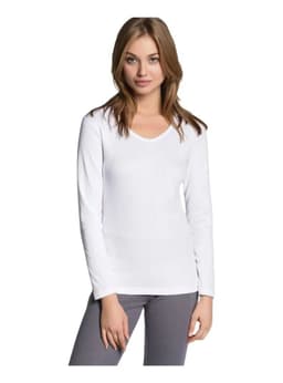 Camiseta Mujer, Juvenil, Nina, Manga Larga, Algodon 114 Blanco M-L