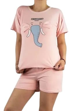 Pijama Mujer Verano. Polera Y Short. Disenos. 552 Rosado M-L