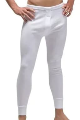 Calzoncillo Largo Algodon Hombres Y Ninos Interior 1ra Capa 212 Blanco L-XL