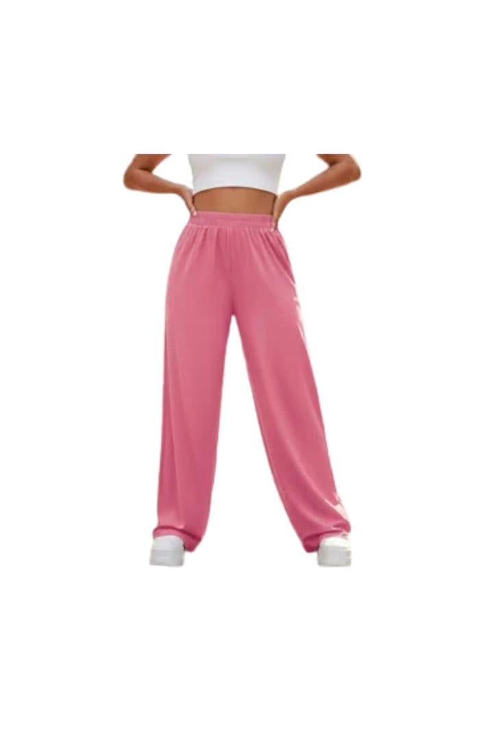 Pantalon Palazzo Casual Sueltos. Pierna Ancha Recta. Verano 461 Rosado XL