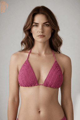 Brasil Top de bano Bikini Mujer Crochet Artesanal Rosa Rosado L