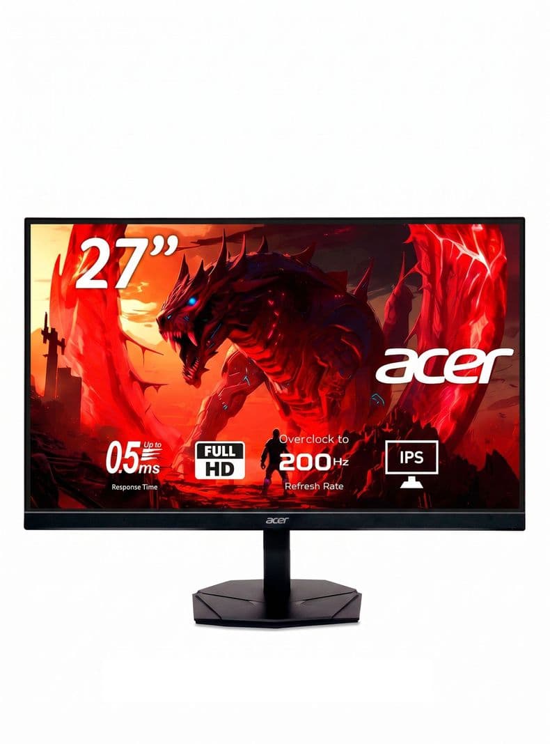 Monitor Gamer Acer KG271 27" FHD IPS 200 Hz 0,5Ms 250 Nit
