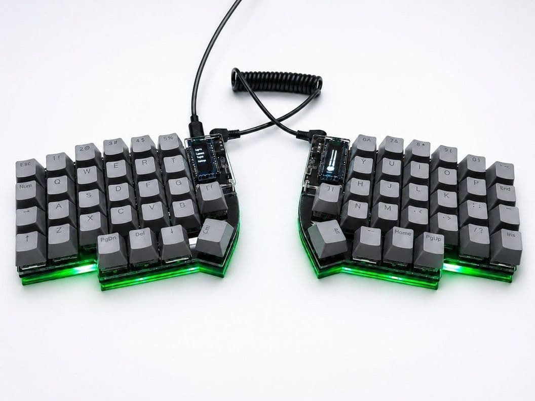 Teclado Mecanico Dividido Lily58 Pro Mx Hotswap Rgb Split - Switch Red Gris