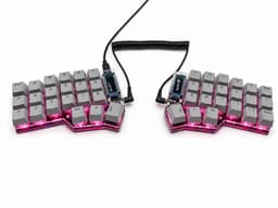 Teclado Mecanico Dividido Corne Mx Hotswap Full Rgb - Split - Switch Red Gris