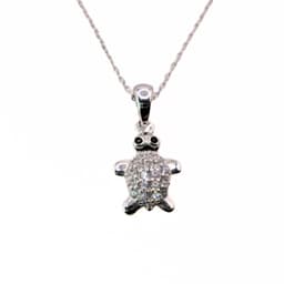 Collar con una Tortuga de 10mm con Circones de Plata 925
