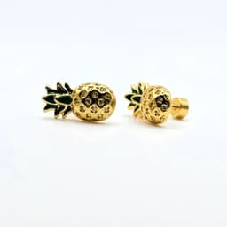 Aros de Pina con Circones de Plata 925 enchapados en Oro 18k