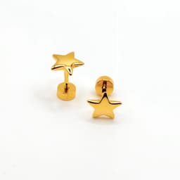 Aros de estrella de 7 mm de Plata 925 enchapados en Oro 18k