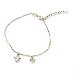 Pulsera con un Angel de la Guarda y un Corazon de Plata 925