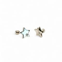 Aros de Estrella con un Circon de Plata 925