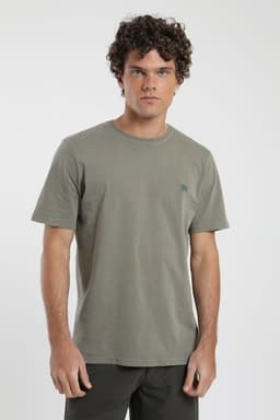 Polera hombre manga corta Palmeras verde Algodon organico Froens XS