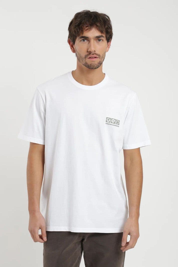 Polera manga corta hombre Flores Blanco XS