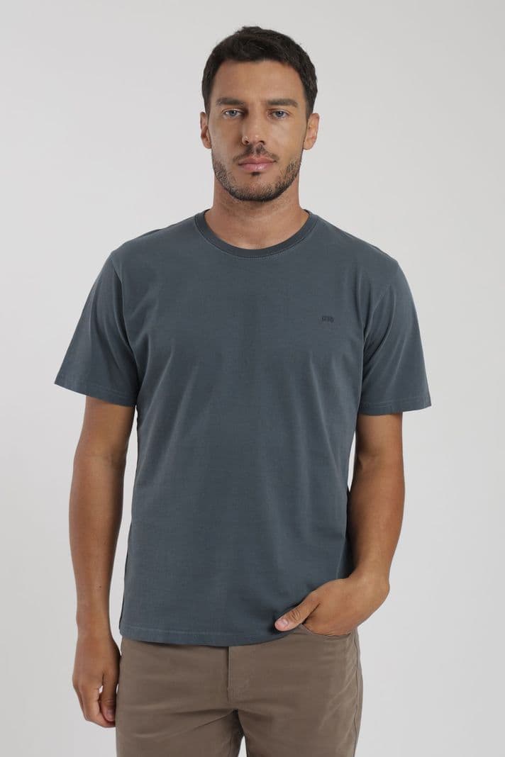 Polera manga corta hombre Slim Label Azul XL