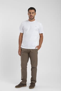 Polera manga corta hombre Slim Label Blanco L