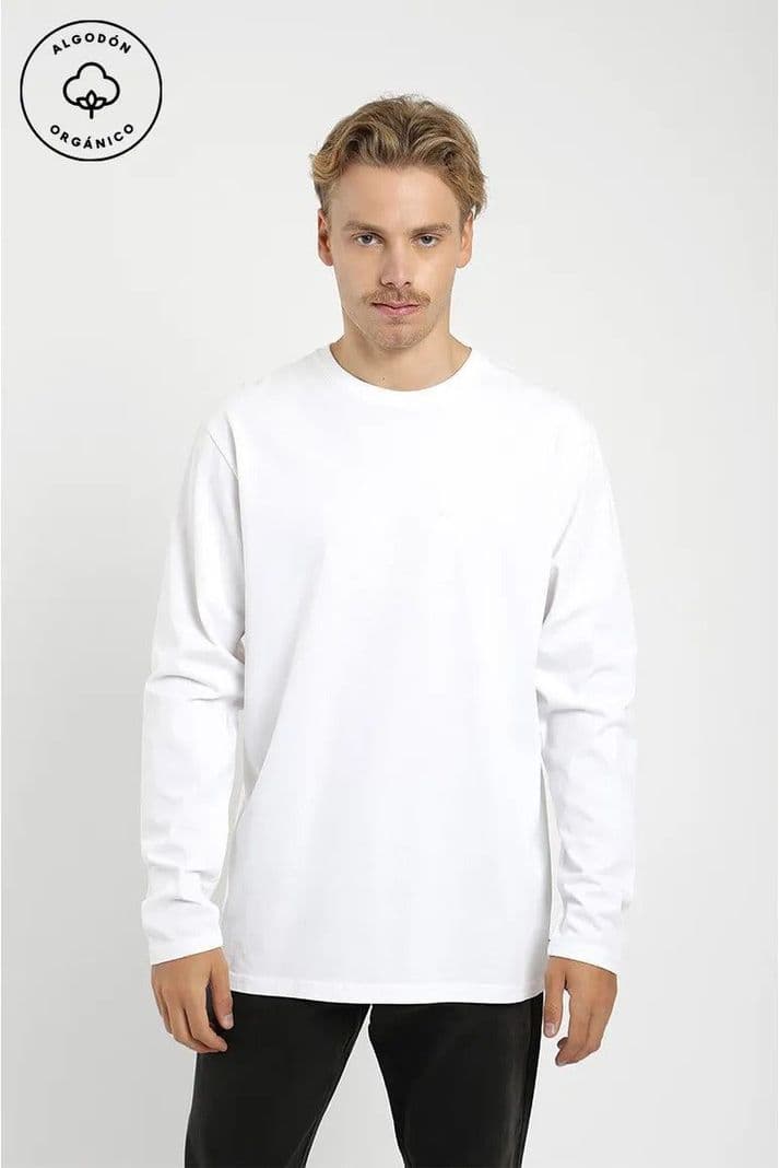 Polera Manga Larga Heavy Weight Plain Hombre Froens Blanco L