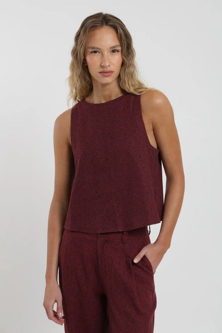 Blusa sin mangas Caulle Burdeo M