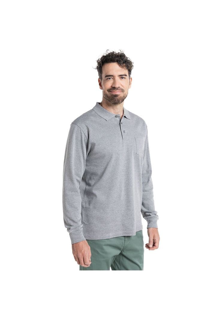 POLERA CUELLO CAMISEO Gris XXXL