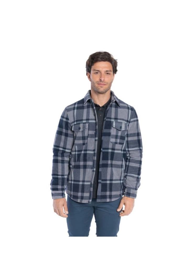 Chaqueta Micropolar Cuadros Hombre Azul Marino XL