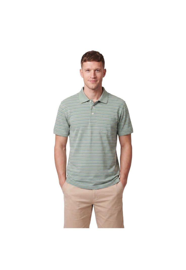 Polera Pique Rayas Hombre Verde Claro 4XL