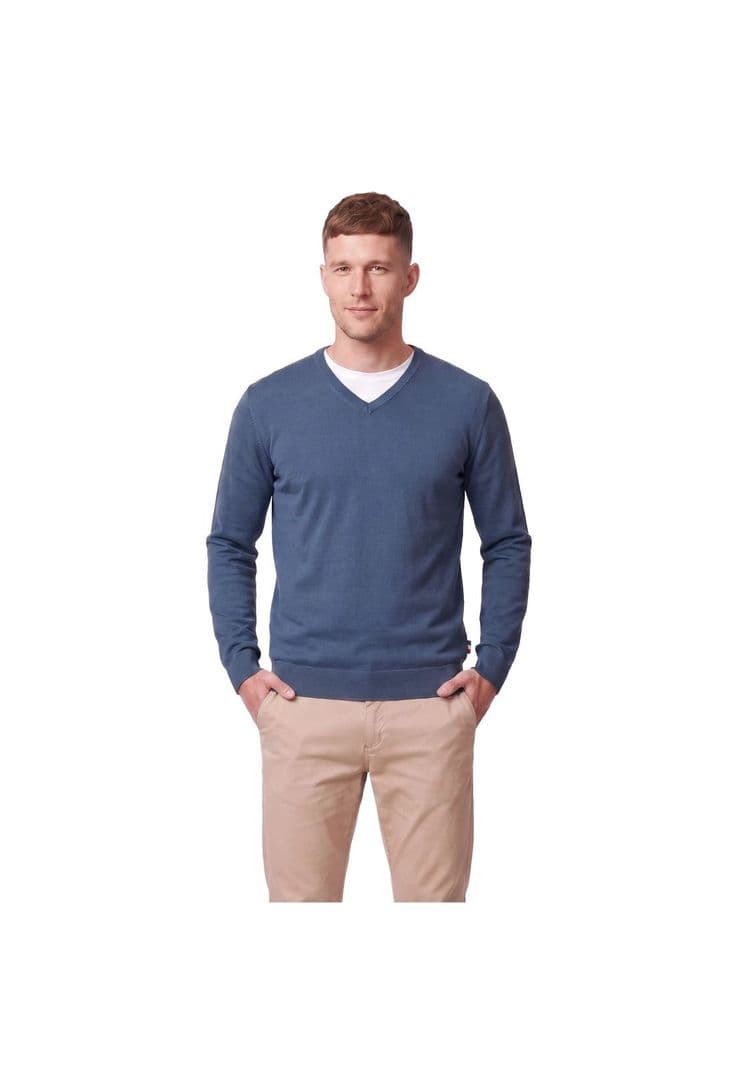 Sweater Cuello V Hombre Azul 2XL