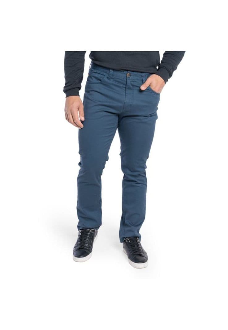 Pantalon 5 Bolsillos Regular Fit Azul 64