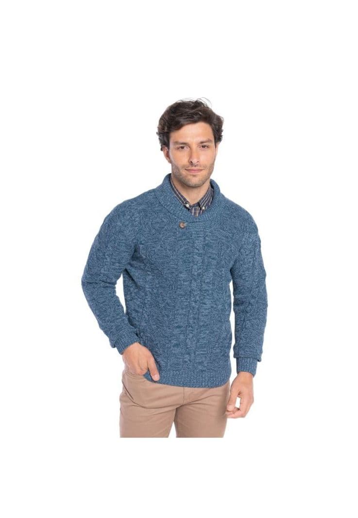 Sweater Cuello Cruzado Hombre Azul Marino 2XL