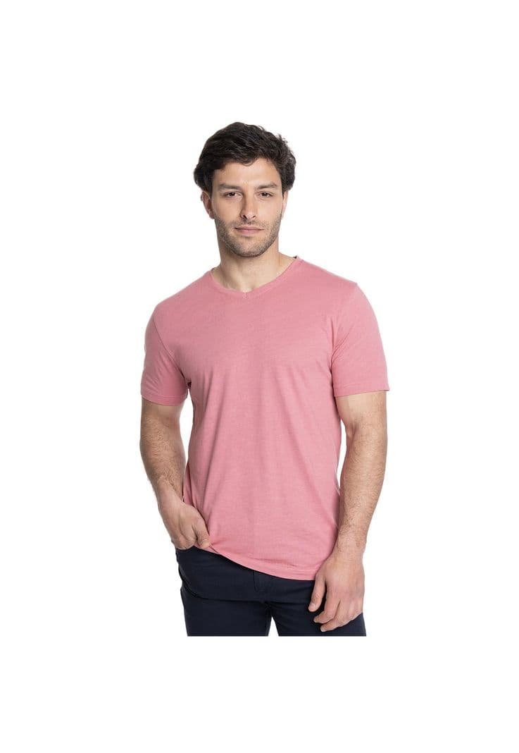 POLERA HOMBRE CUELLO V Palo Rosa M