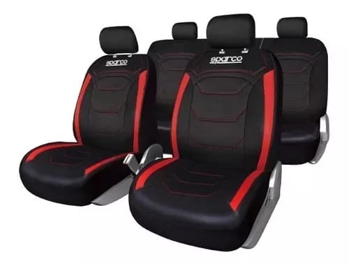 Fundas Cubreasiento Sparco Universal Negro Poliester 406- Sp Rojo