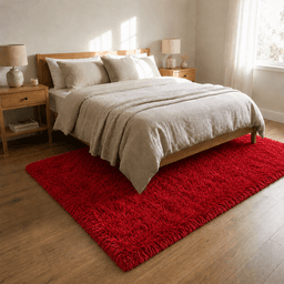 Alfombra Peluda Armonia Color Rojo 150x200 cm Rectangular 026