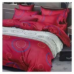 Sabana 800 Hilos 2.0 Plazas Estilo Americano Rojo Circulo