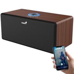 Parlantes Bluetooth Genius SP HF505BT 20W RMS Madera Dark Brown Cafe
