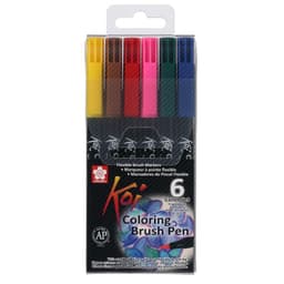 Set Plumones Acuarelables Sakura Koi Brush 6 Colores Basicos