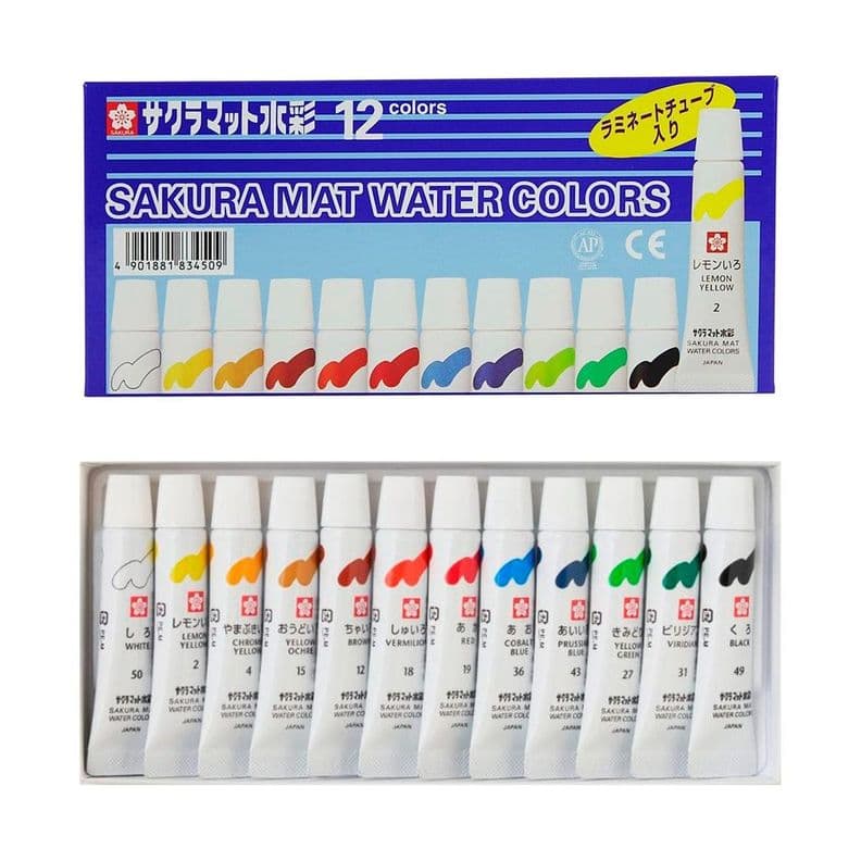 Acuarelas Semi-transparentes Sakura En Set 12 Colores 5ml