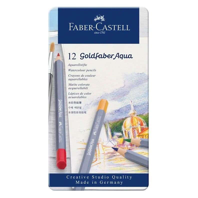 Lapices Acuarelables Faber-Castell Goldfaber Aqua 12 Colores