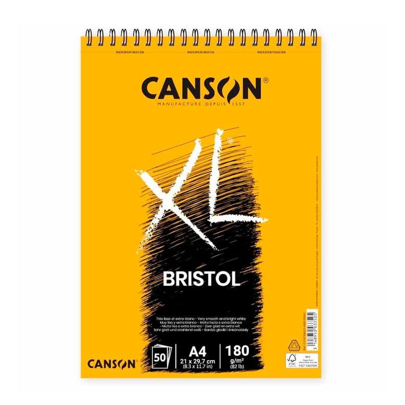 Croquera Canson XL Bristol 180gr 50 hjs A4 (21x29.7cm)
