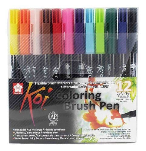 Set Plumones Acuarelables Sakura Koi Brush 12 Colores