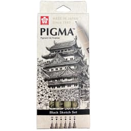 Set de Tiralinea Pigma Micron Sakura Negro 6 Grosores