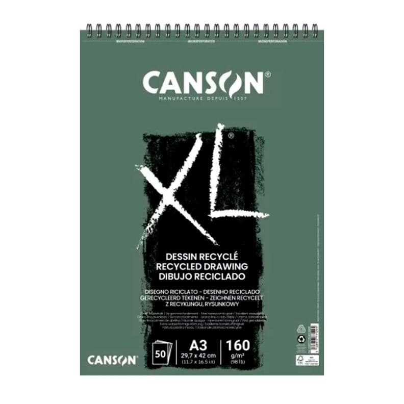 Croquera Canson XL Recycle 160gr 50 hjs A3(29.7x42cm)