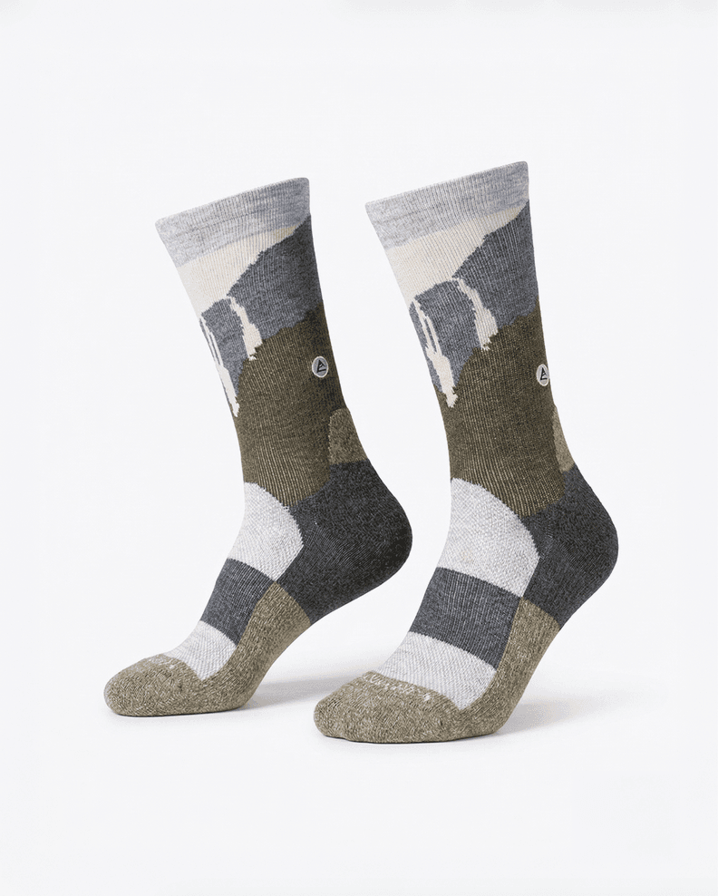 Calcetin Trekking Queulat Lana Merino Alto Atakama Outdoor Gris L-XL