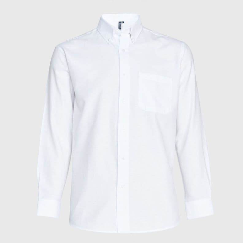 Camisa Oxford B/Pegado M/L Blanco XL