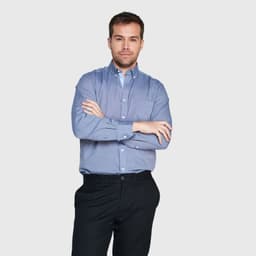 Camisa Fil A Fil Azul marino S