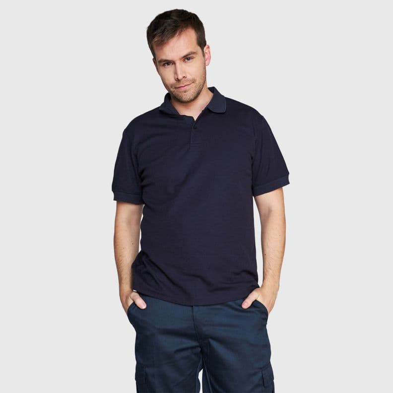 Polera Mc Hombre Waffle Azul marino S