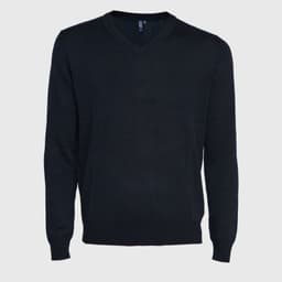 Sweater Cuello V Unisex M/L Azul marino XXXL