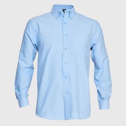 Camisa Oxford B/Pegado M/L Celeste XL